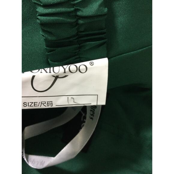 HOMECOMING 12 L Green Metallic Shimmer off shoulder party mini dress new b109 - Picture 7 of 8